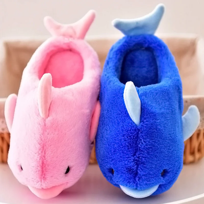 Тапки с дельфином женские домашние меховые плюшевые тапки для женщин