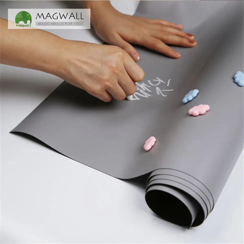 Magnetic double-layer gray color writing board 1.2*2.4m soft adhesive blackboard office meeting chalkboard