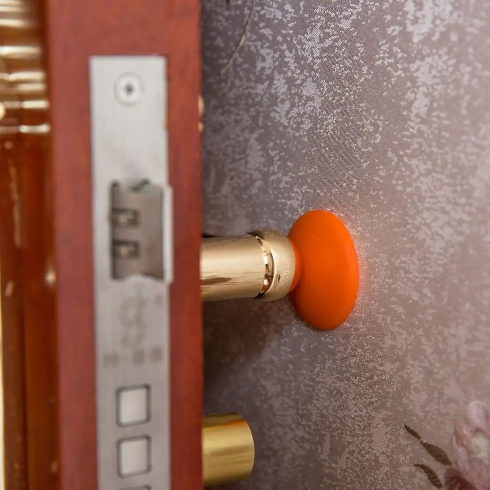 

2Pcs Door Stoppers Doorknob Wall Protector Savor Shockproof Crash Pad Stop Silicone Door Handle Stopper Color Random Hardware