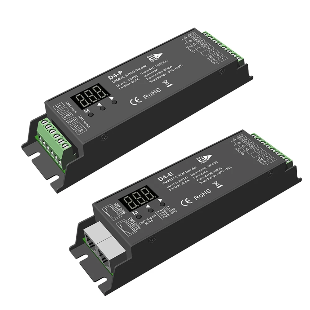 4 канала постоянного напряжения DMX512 и RDM декодер 4CH * 8A DC 12в 36в D4 P/D4 E сетевой