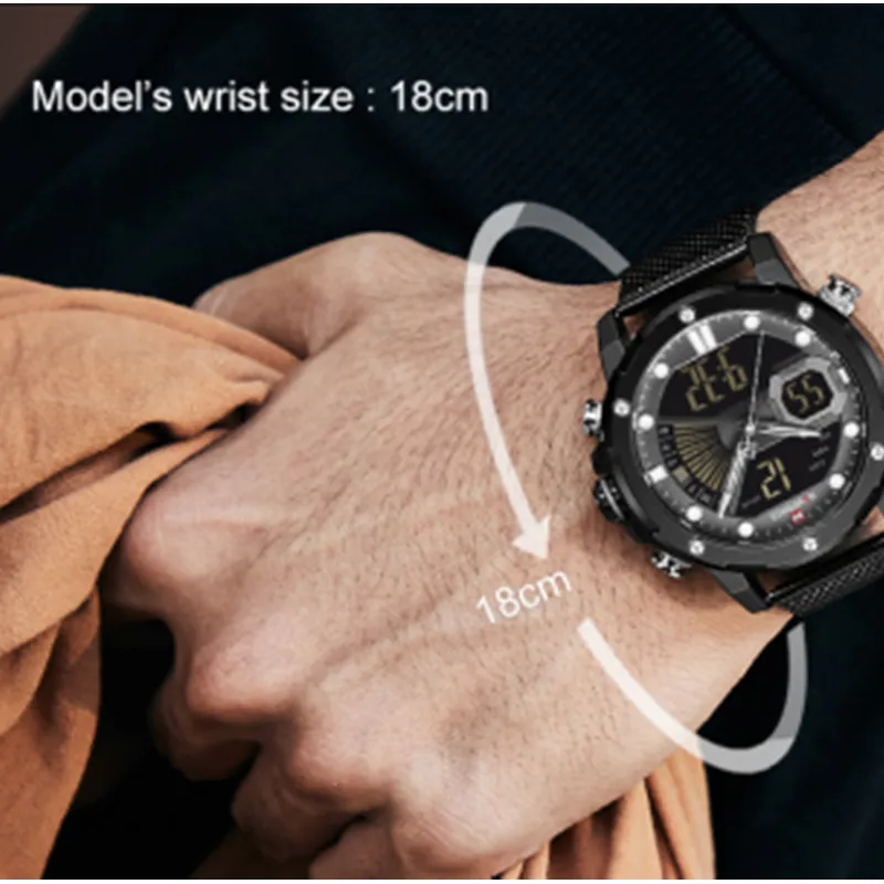 

NAVIFORCE Man Business Watches Luxury Fashion Quartz Watch for Men Dual Display Male Waterproof Military Clock Relogio Masculino
