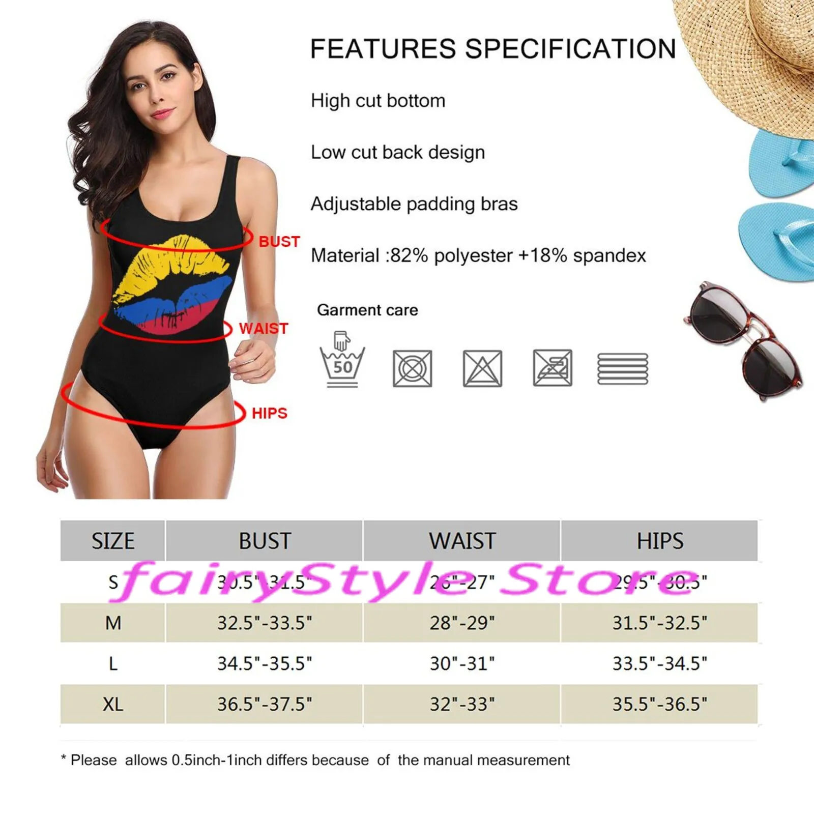 

2021 Kiss me I'm Colombian Flag Apparel Sexy School Lingerie One piece swimsuit Cosplay Taste Bathing Swimsuit Sexy Underwear