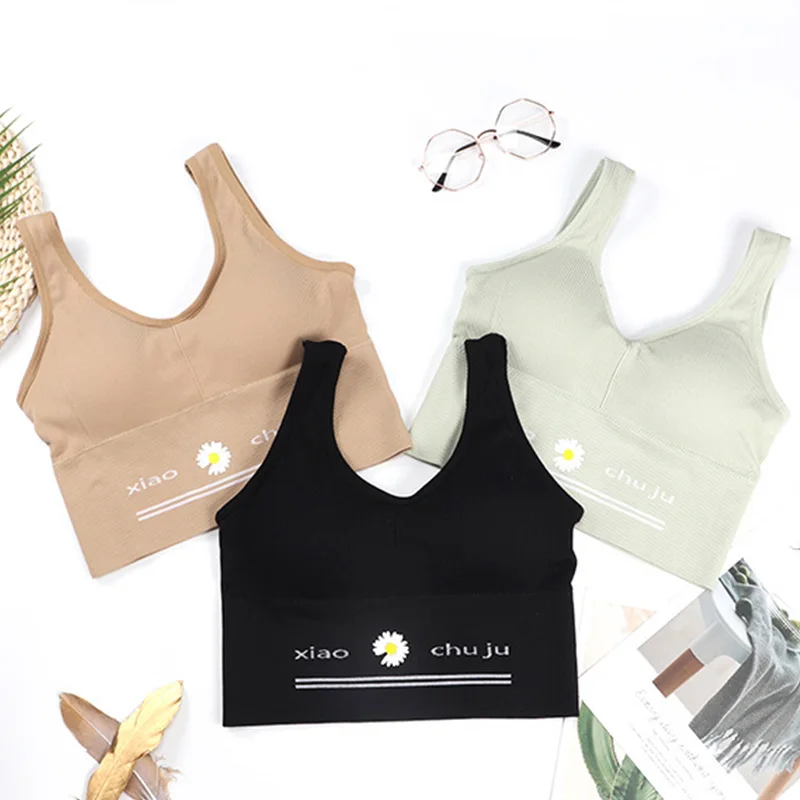 Женский бюстгальтер с эффектом пуш ап топ маленькой маргариткой сексуальный