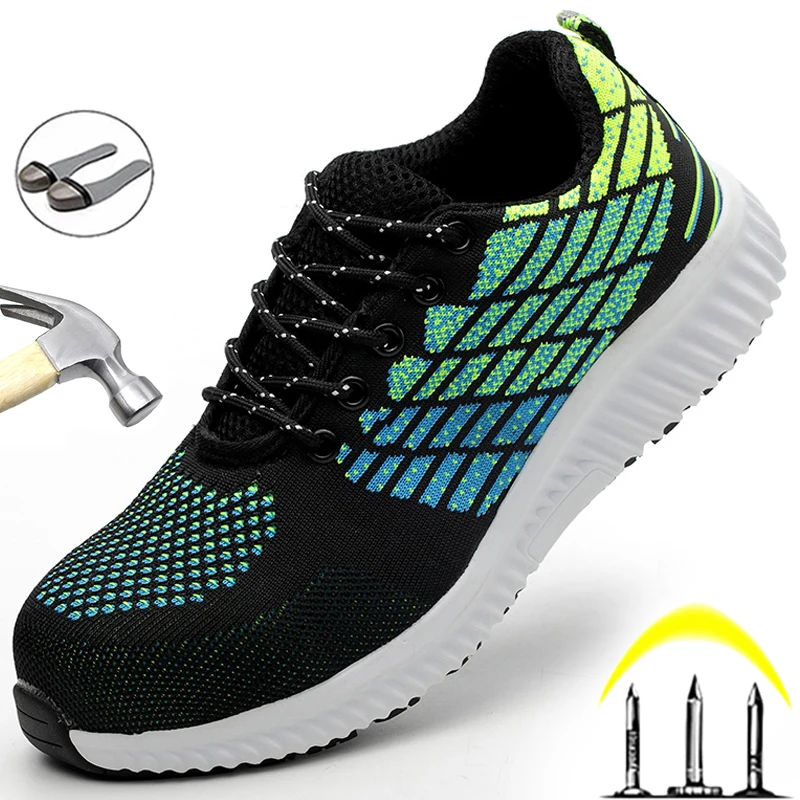 

Lightweight Safety Shoes Men Women Work Sneakers Indestructible Steel Toe Shoes Anti-puncture Work Shoes Outdoor Protective Shoe