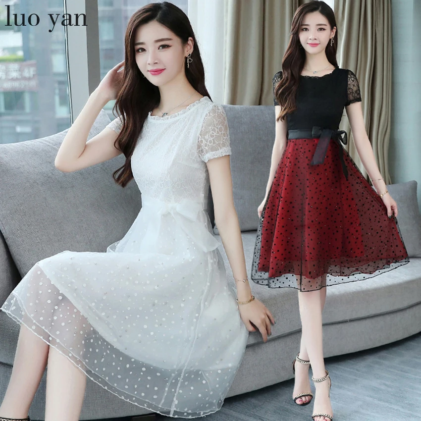 Summer Black Lace Sexy Evening sun dress 2020 Elegant Women White Hollow Out Ladies dresses sarafans Party Club Dress Vestidos | Женская