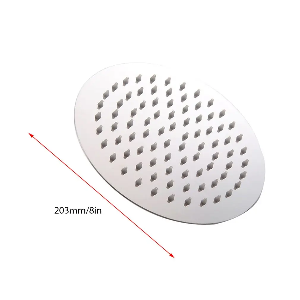

8 Inch Ultra-quiet Water-saving Rainfall Bathroom Round Shower Head Top Spray ABS & Stainless Steel