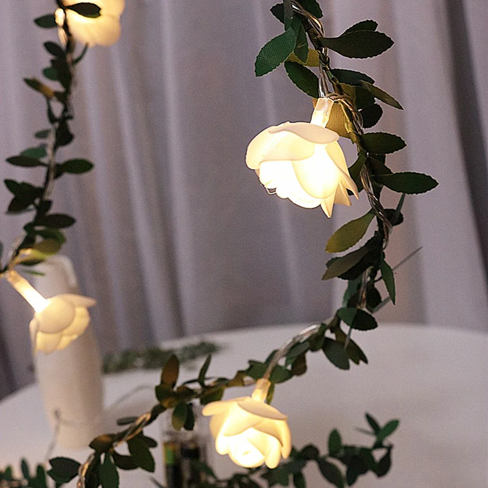 

10/20/40 LED String lights Fake Flower String Tree Wedding Party Decor