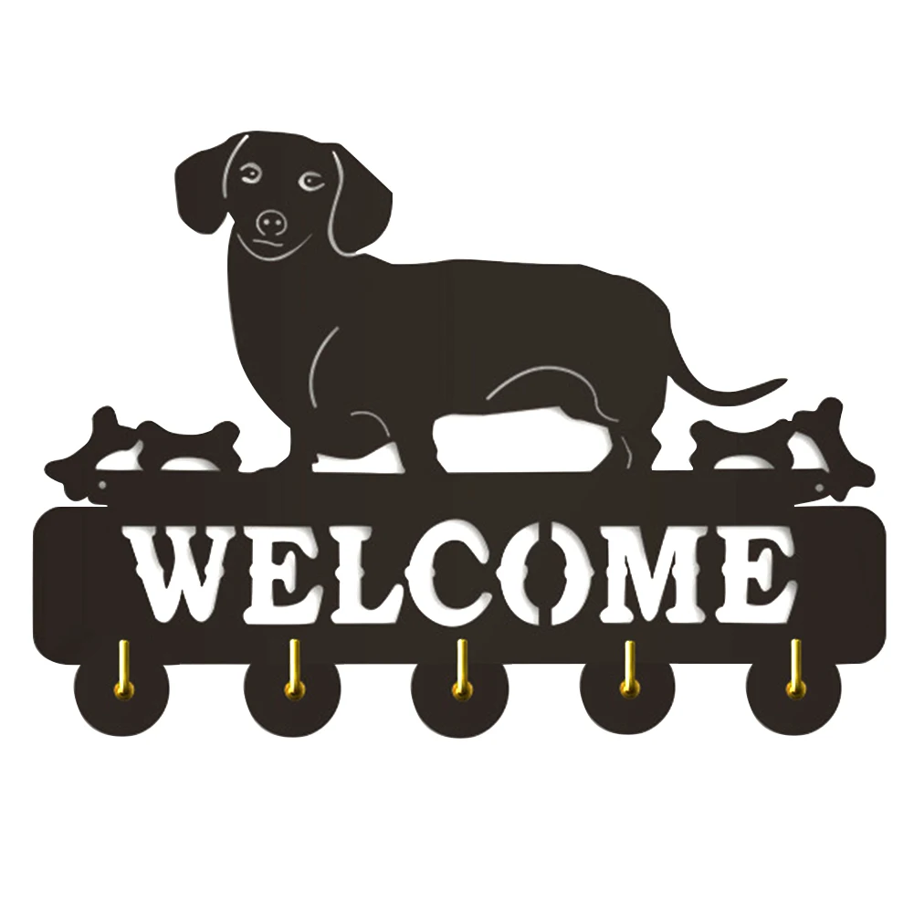

Dachshund Shape Cute Home Coat Modern Rack Wall Hook 5 Hooks Self Adhesive Key Holder Decorative Towels Scarfs Clothing Bag