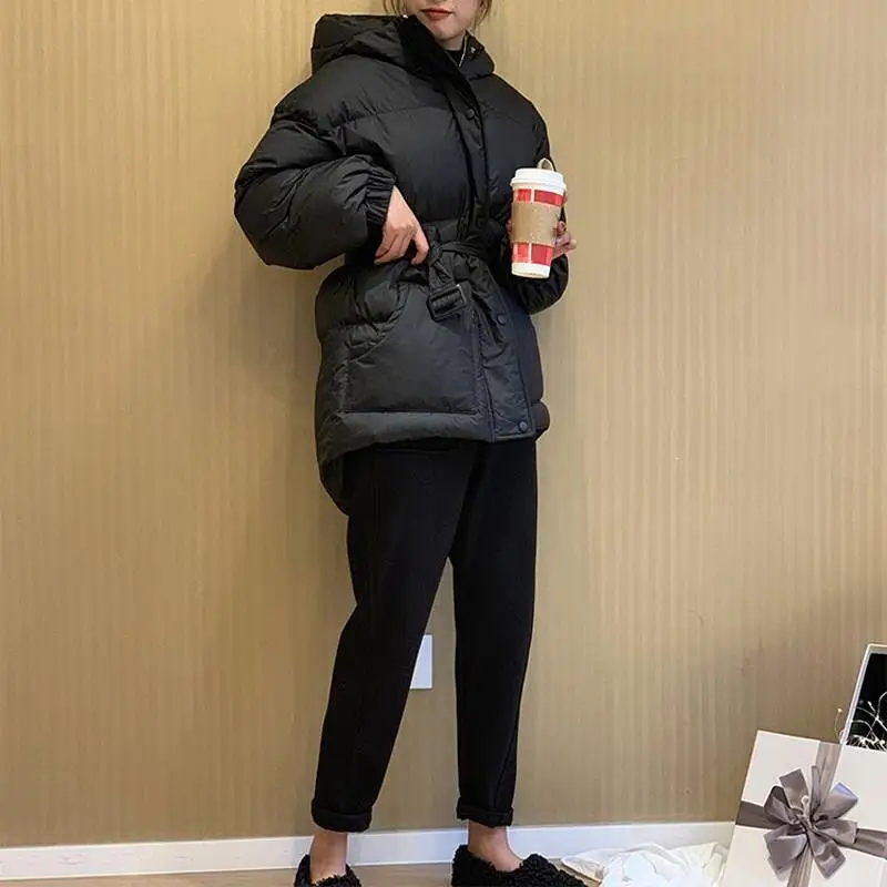 Корейские Женские однотонные повседневные парки на молнии женские свободные с