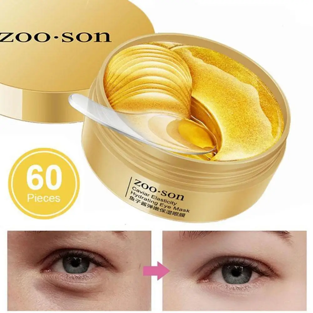

60Pcs Crystal Collagen Gold Caviar Eye Mask Anti-Aging Remove Dark Circles Acne Beauty Patches For Eye Skin Care Korean Cosmetic
