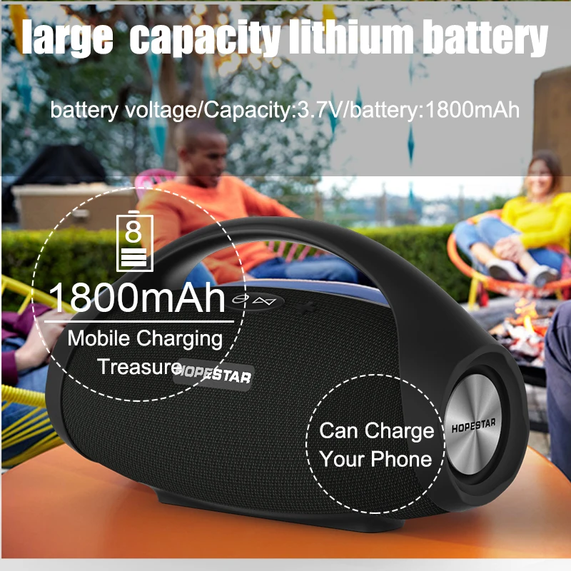Водонепроницаемая музыкальная Колонка для улицы HOPESTAR H32 Мощный Bluetooth динамик 3D
