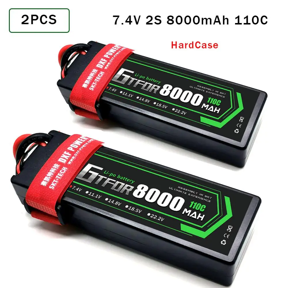 

GTFDR 8000 мАч 7,4 В 110C Lipo батареи 2S RC Lipo Deans XT60 EC5 XT90 для 1/8 1/10 внедорожника RC автомобиль багги