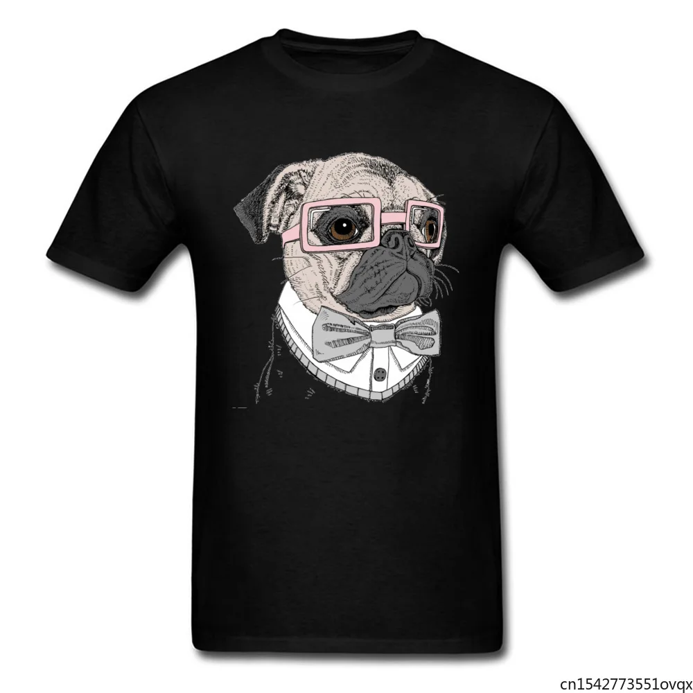 

Hipster Pug Tops & Tees Men New Design Dog Printed T Shirt O Neck Summer T-shirt Casual Short Sleeve Clothes Unisex Tee