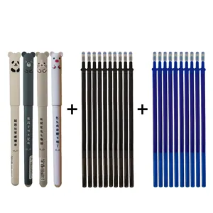 24 шт.лот стираемая ручка Набор 0,5 мм синие Черные чернила для письма гелевые ручки моющиеся ручки для школы офисные канцелярские принадлежности