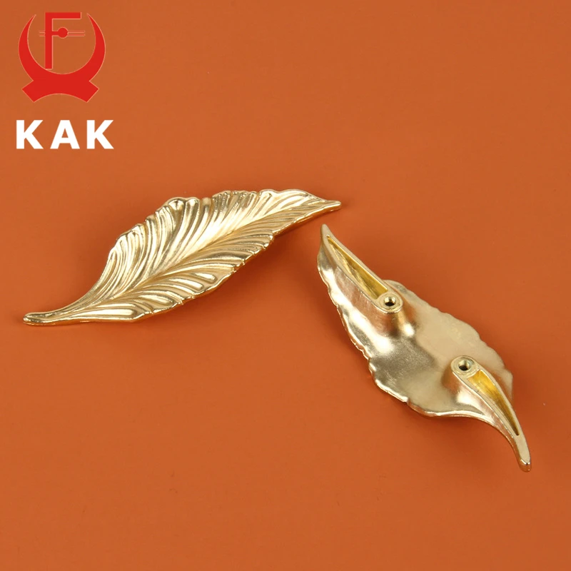 KAK Новинка черные золотые листья креативные ручки для ящика шкафа двери