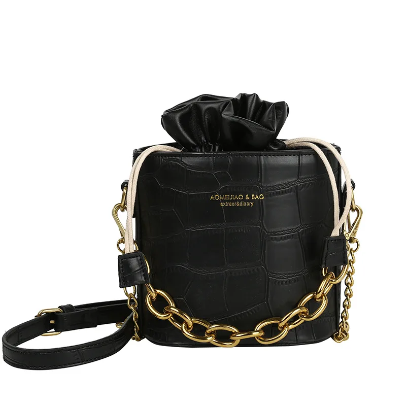 Новый простой камень сумка ведро роскошные сумки женские дизайнерские через