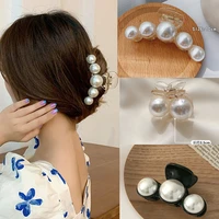 big pearl hair clips white hairpin pins and clips pearl acrylic grab hair clips for women hairpin headdress hair accessories