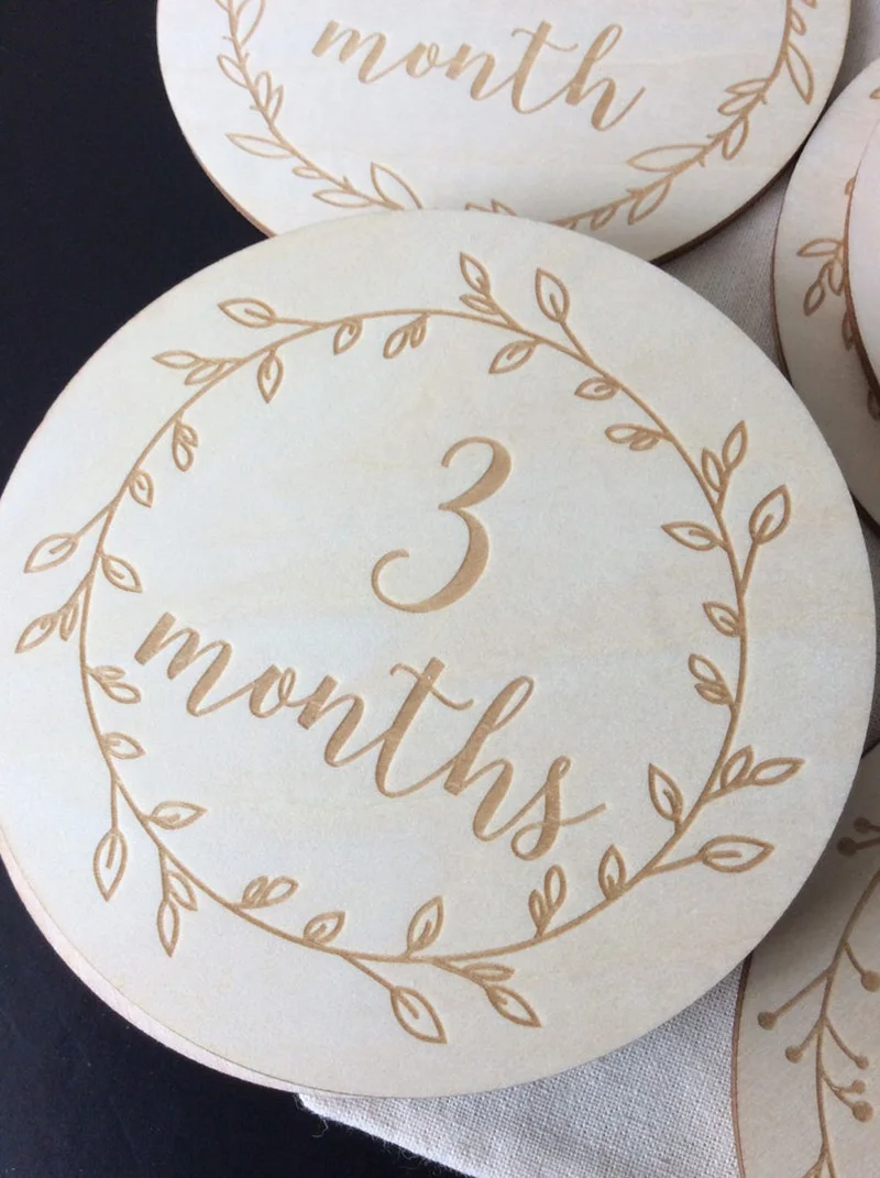 13 шт./компл. Детские ежемесячные карты для новорожденных круглой формы