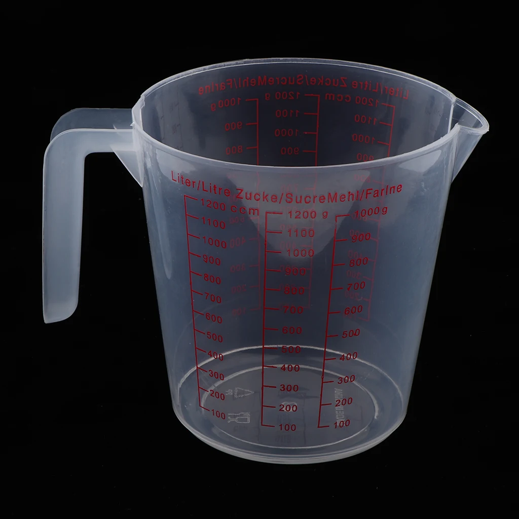 

Measuring Cup Plastic Beaker - Heat Resistant Transparent Labs Graduated Beakers 1200ml