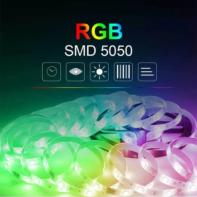 Светодиодная ленсветильник s 5050 SMD цветной комплект IP65 водонепроницаемая гибкая