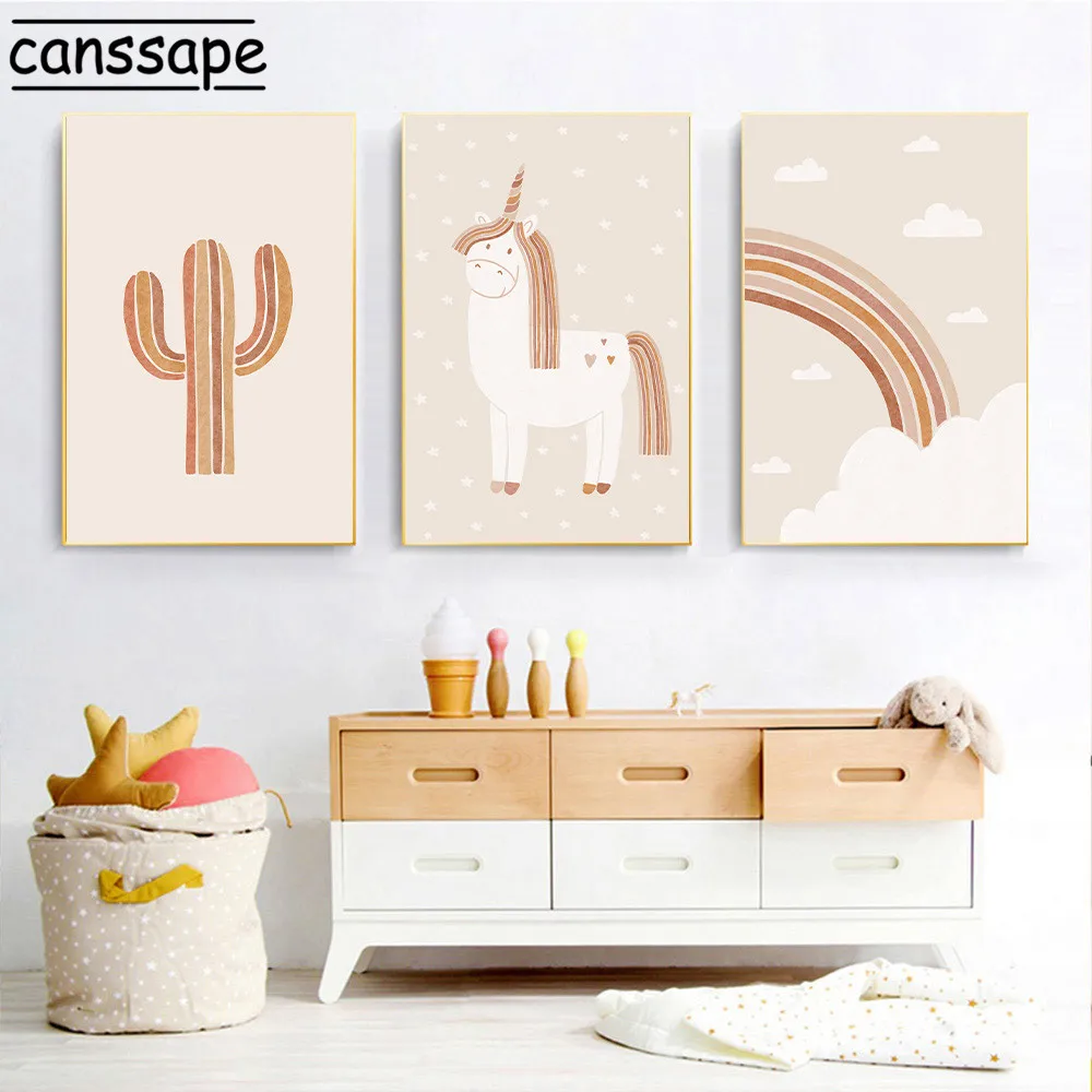 Плакат с изображением единорога животных современные картины на холсте