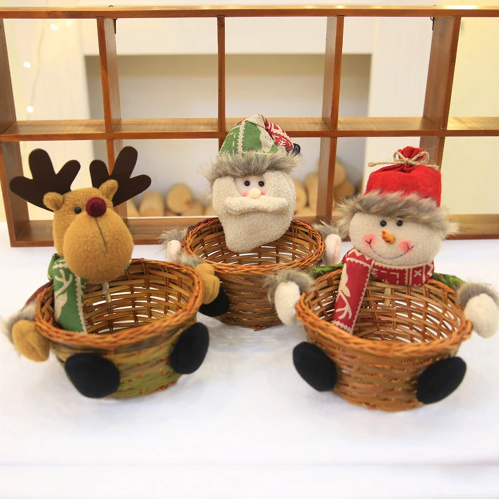 Креативный Санта Клаус корзина для хранения конфет Рождественский Настольный