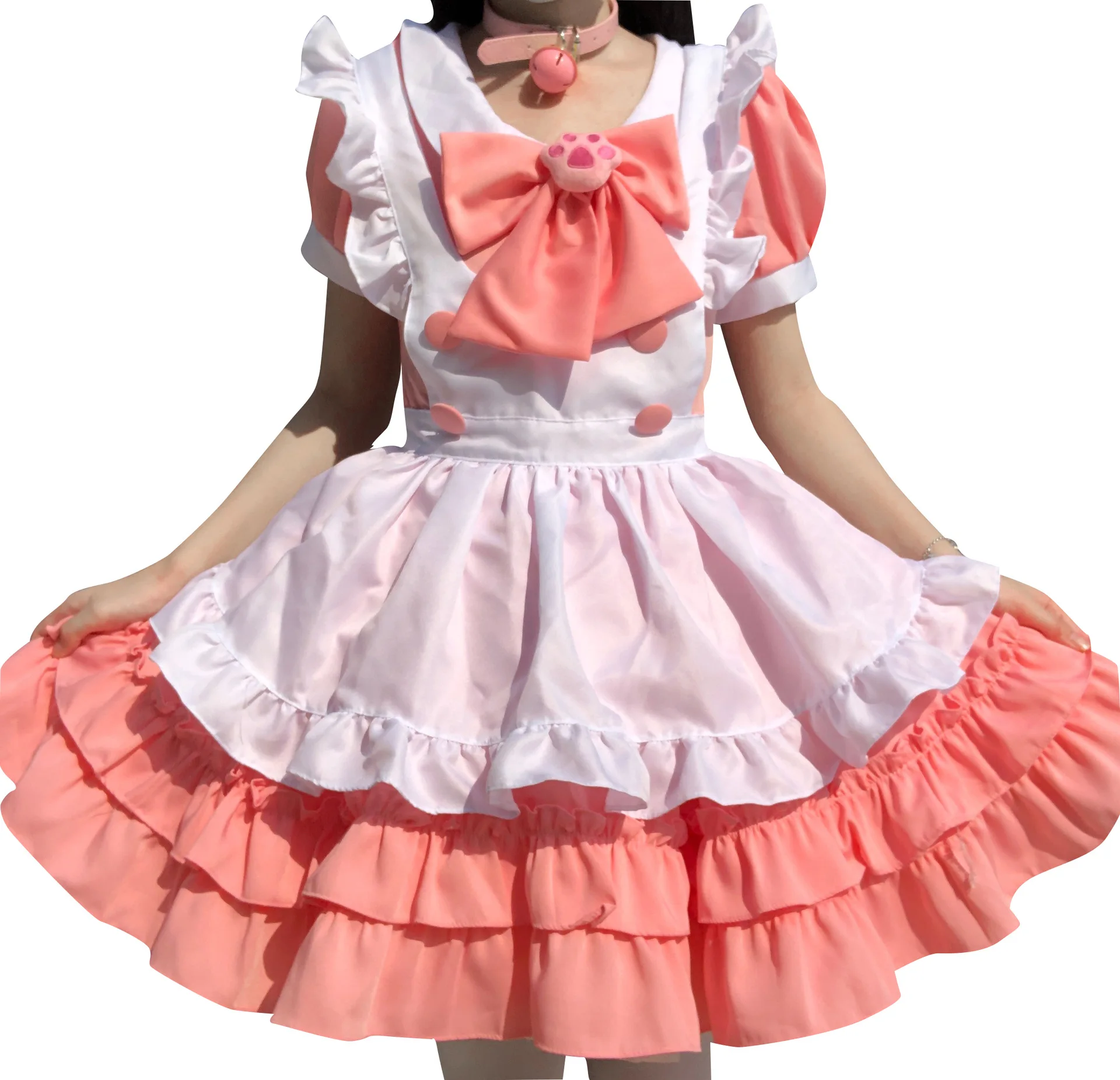 

New Lolita Costume Girls and Women Bridesmaid Dress Pink Maid Dress Cosplay Maid Dress Cute Uniform