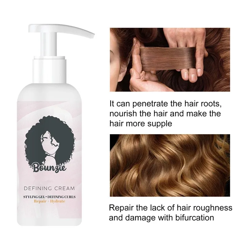 

Bounzie Curl Boost Defining Cream Perfect Curls Hair Booster Cream Instant Effect Drying Frizz Control Hair Style Setting Cream