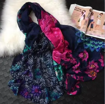 desigual женский длинный красный шарф с геометрическим рисунком, осень-весна, Испанский Дизайн, подарки на день рождения