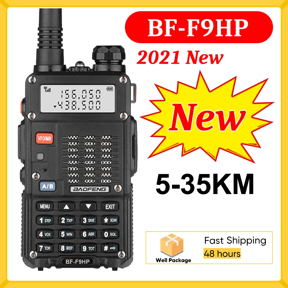 Радио FM радио Baofeng BF F9HP иди и болтай Walkie Talkie 50 км Dual Band 2 Way Ham CB УКВ коротковолновым