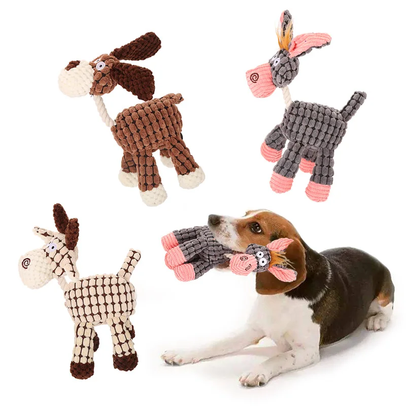 

Plush Pet Dog Toys for Small Dogs Cute Donkey Puppy Cat Chew Toy Bite Resistant Animal Pet Supplies juguetes para perro