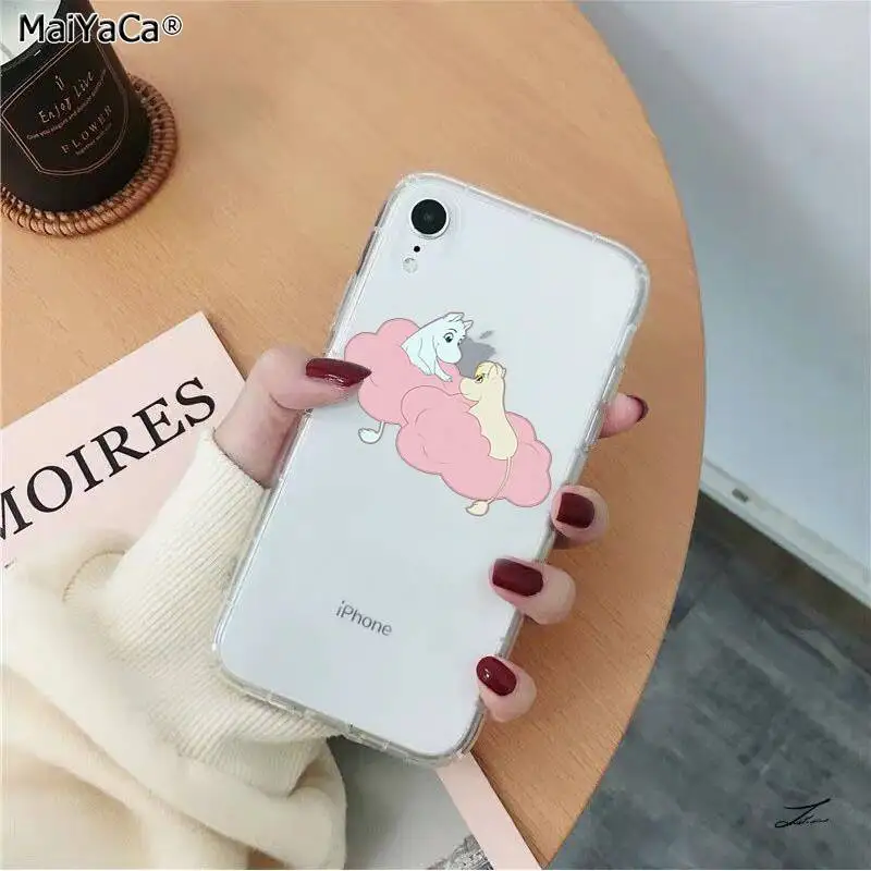 MaiYaCa прекрасный hippo Moomin прозрачный мягкий ТПУ чехол для телефона iPhone 11 pro XS MAX 8 7 6S Plus X 5 5S SE XR