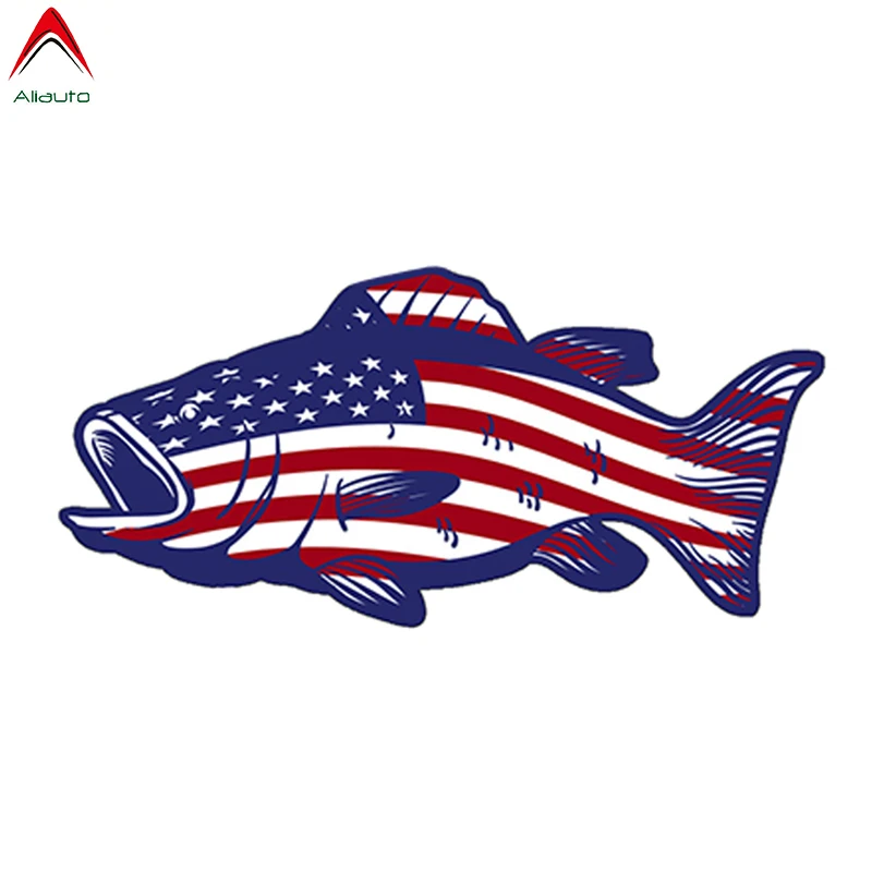 

Aliauto Bass Fish USA Flag Car Stickers Boat Fishing Automobiles Motorcycles Decoration Truck Funny Vinyl Decal,13cm*6cm