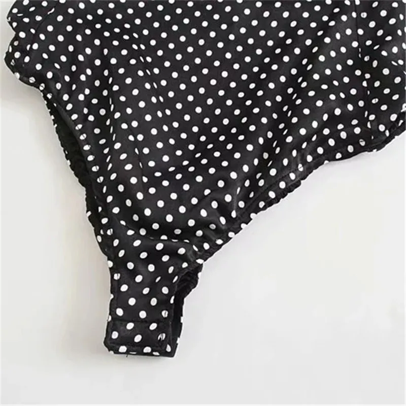 

PSEEWE Za 2021 Black Bodysuit Women Polka Dot Summer Woman Bodysuit Straps Sexy Sleeveless Backless Beach One-Piece Swimsuit