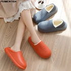 PuimentuaВодонепроницаемые зимние хлопковые тапочки; Женская домашняя теплая женская обувь; Домашняя кожаная обувь с Луной; Хлопковая обувь