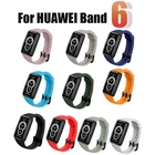 Ремешок силиконовый мягкий для смарт-часов Huawei Band 6, цветной спортивный сменный Браслет для наручных часов HUAWEI 6