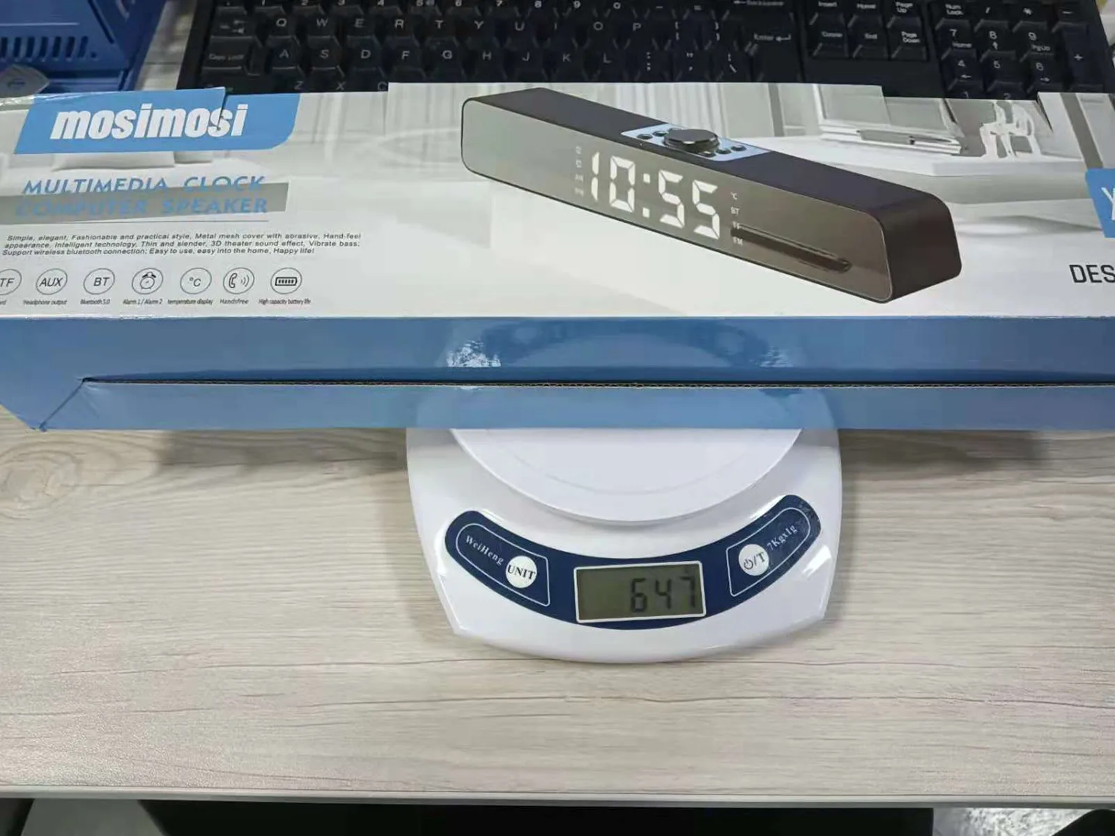 Длинный настольный компьютер Bluetooth динамик зеркальный будильник портативный