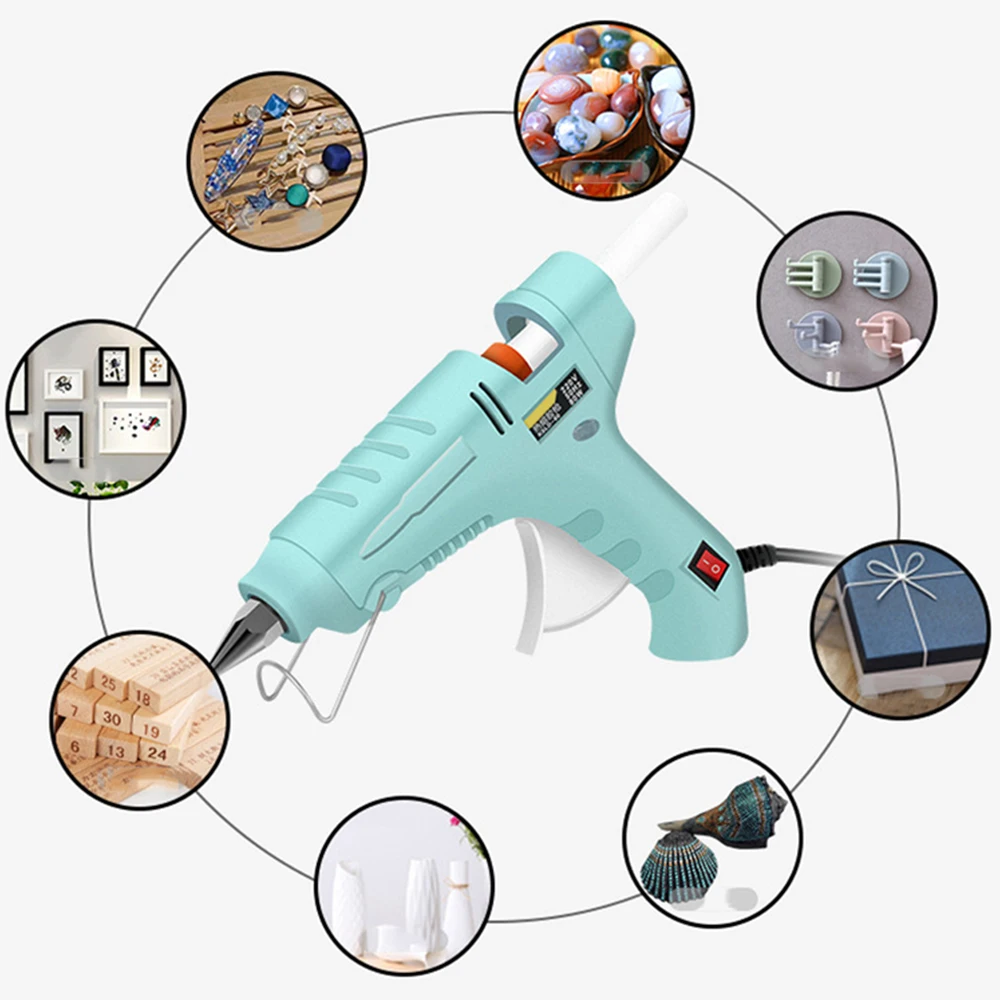 

TAITU DIY Hot Melt Glue Gun Industrial Mini Blue/Pink Cute Glue Gun Silicone Guns Thermo Glue Gun Electric Repair Heat Tools