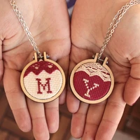10pcs mini embroidery hoop ringssquareovalrectangle wooden cross stitch frame handmade pendant diy earring crafts