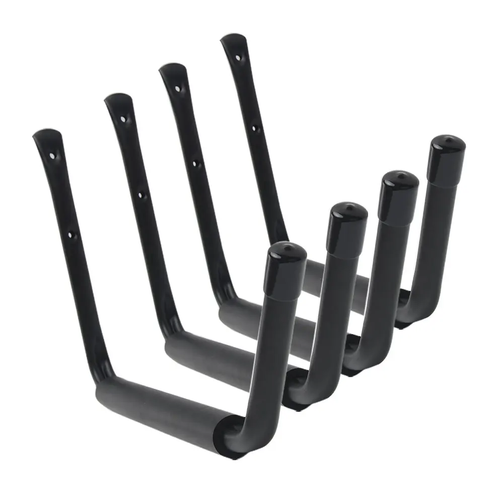 

4pcs Outdoor Indoor Warehouse Home Canoe Rack Tubular Steel 40 LBS Capacity Garage Storage Hooks 15 Inch Jumbo Arm Wall Hangers