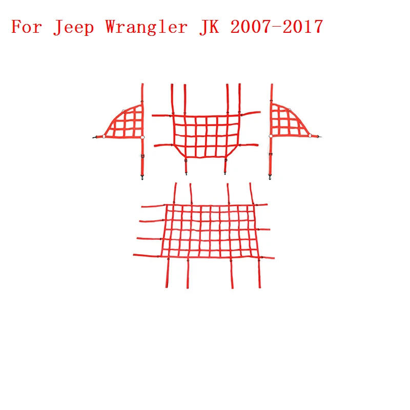 SHINEKA для Jeep Wrangler JK JL 2007- Автомобильный багажник Багажник на крыше грузовая корзина Trail Net для Wrangler JK JL аксессуары - Цвет: red 4 pcs JK