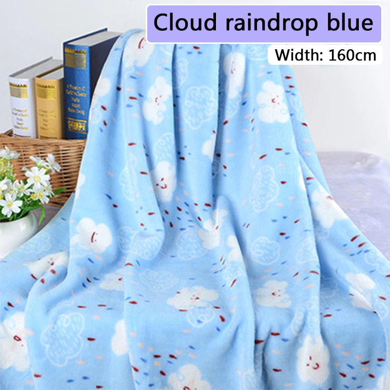 Cloud raindrop blue 100*160 см фланелевая ткань двухсторонняя Коралловая бархатная хлопковая ткань мягкая зимняя теплая DIY Домашняя одежда швейная стеганая ткань - Цвет: Cloud raindrop blue