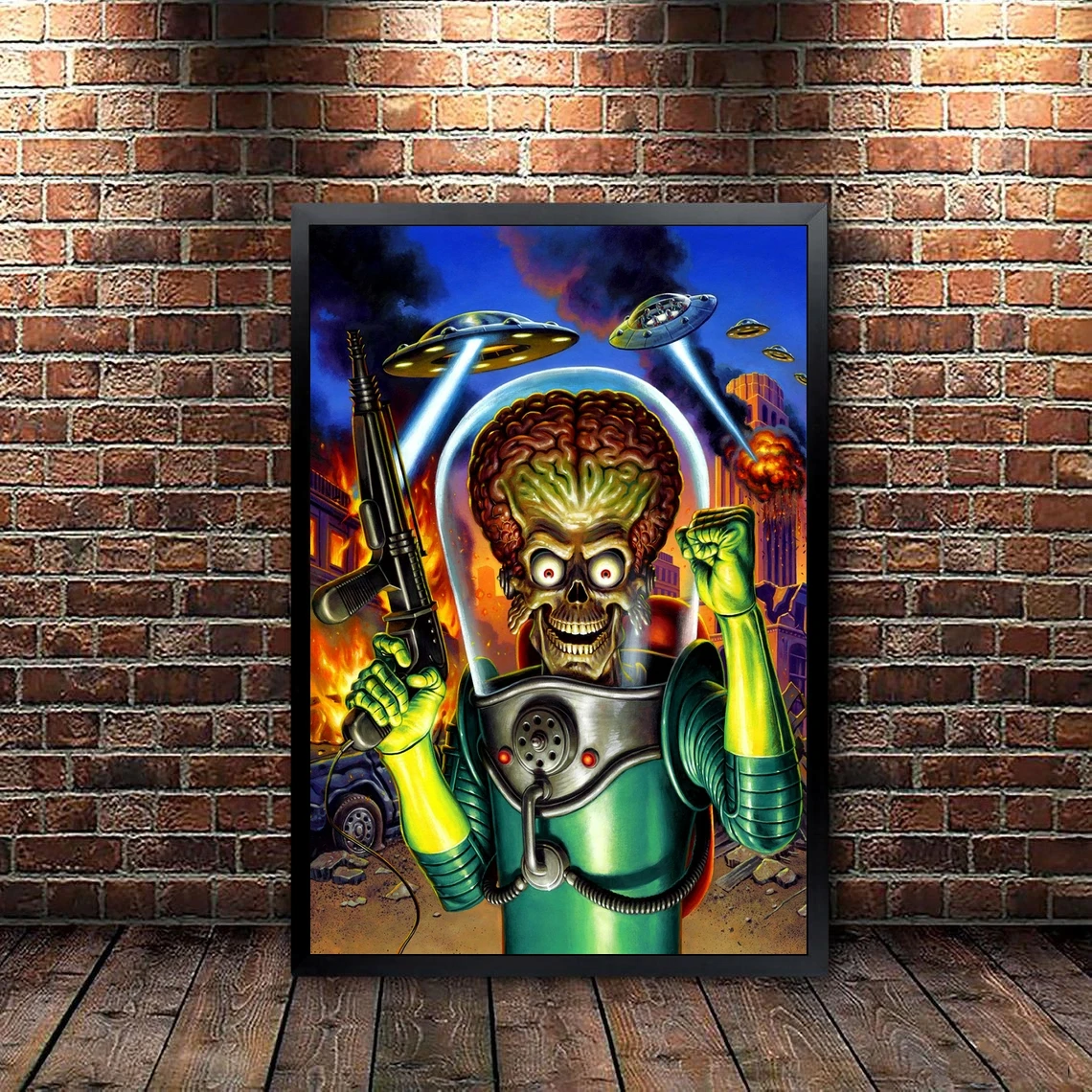 Атаки на Марса! (1996) плакат из комиксов научной фантастики фильм Тим Бёртон