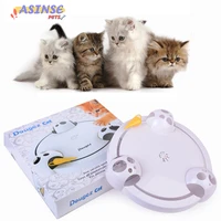 pet cat catching mouse toy rotate electronic rat teasing kitten crazy turntable adjustable speed interactive toy cat accessories