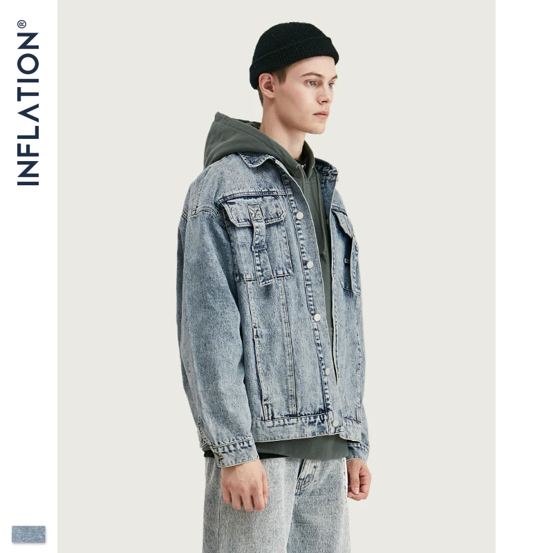 Мужская джинсовая куртка с вышивкой в стиле хип хоп Bck пэчворк верхняя одежда