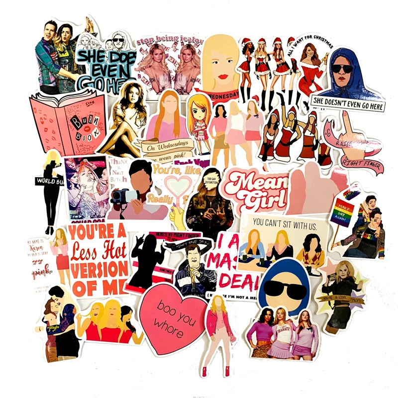 35 шт. американская комедия наклейка для девочек рюкзак на колесиках ПВХ