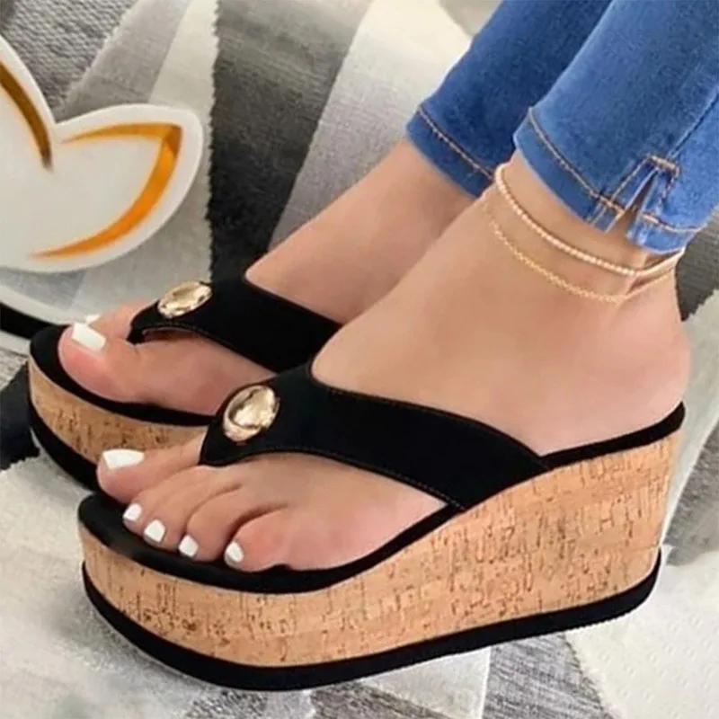 

Summer Slippers Women Sandals Plafrom Sandals Ladies Slip-On Flip Flops Shoes Leather Peep Toe Female Sandalias Zapatos Mujer