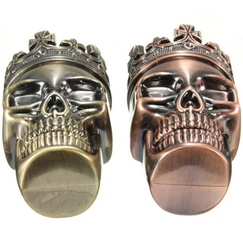 King Skull Manual Mill Smoke Detectors Metal Tobacco Spice Grinder Crusher Pollen Catcher Smoking Accessories | Дом и сад