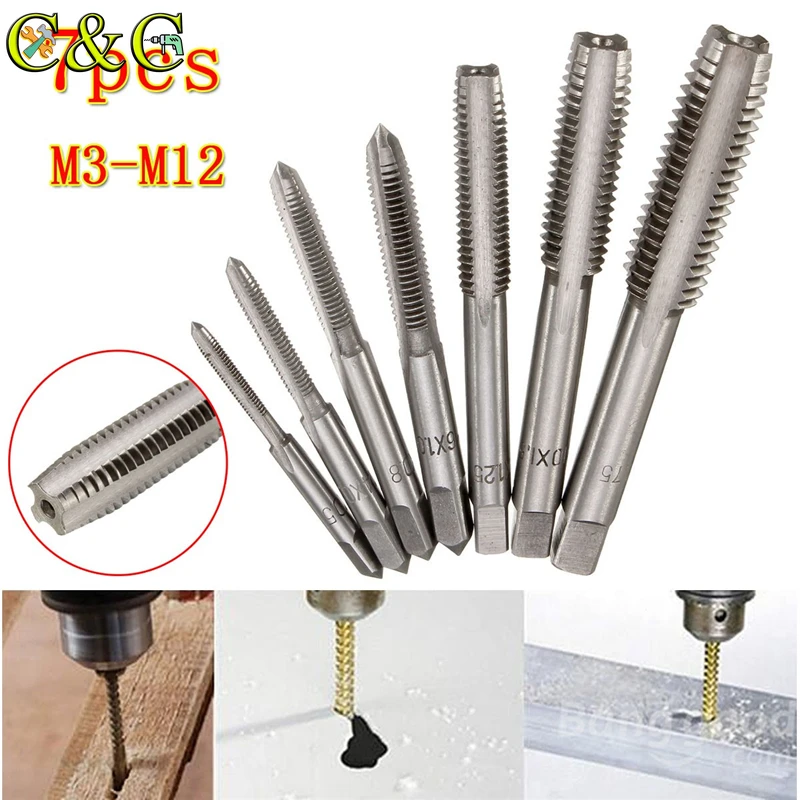 M3 до M12 промышленный HSS станок спиральная точка прямой рифленый метрический конус и пробка кран правая рука резьба Винт кран сверла