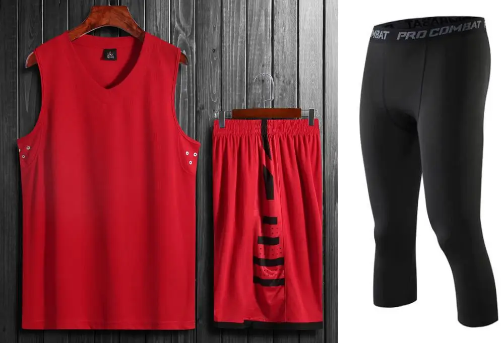 Red And Pants Высококачественные мужские баскетбольные Трикотажные изделия с боковыми карманами спортивные штаны, дешевые студенческие спортивные костюмы для баскетбола, можно изготовить на заказ комплекты униформы - Цвет: Red And Pants